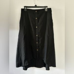 Black Button-Down Women's High-Low Skirt Size Large